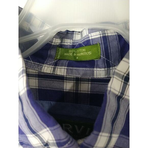 Orvis Men's M Shirt Blue White Plaid Collared Button Long Sleeve Business... - Picture 3 of 11